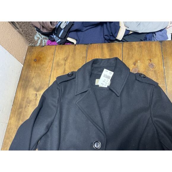 Michael Kors Women's Size 12 Wool Lined Black Pea Coat NWT - Picture 3 of 14